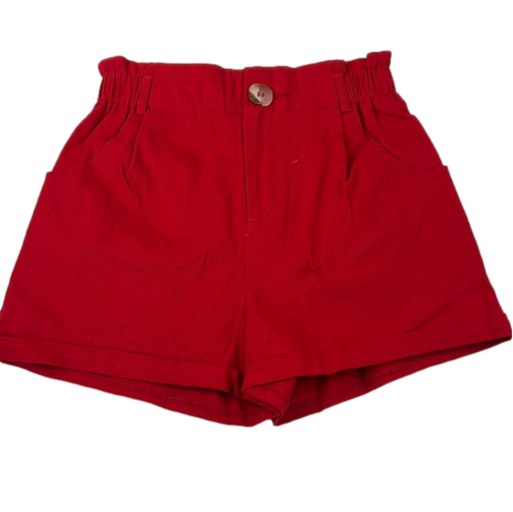 See You Soon Super Cute Red Paper Bag Shorts - Picture 1 of 9
